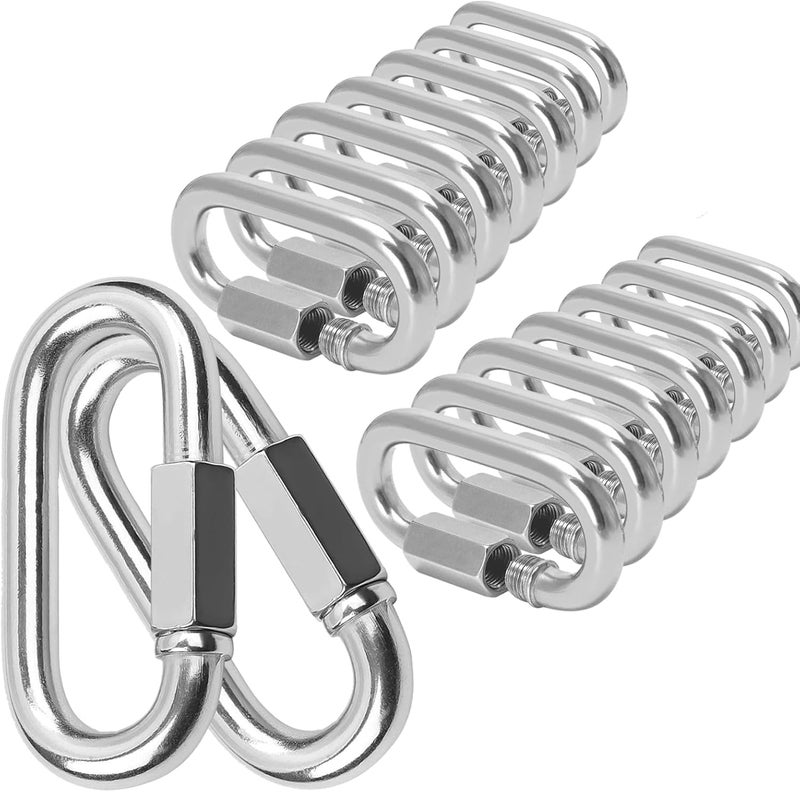 EVANCENT Quick Links, Chain Links Connector, 620lbs Capacity Heavy Duty Carabiner Clips, Galvanized Thread Quick Link Hardware for Safety Chain Swing Gym Hammock, Screw Lock Oval Locking Carabiner - Image 1